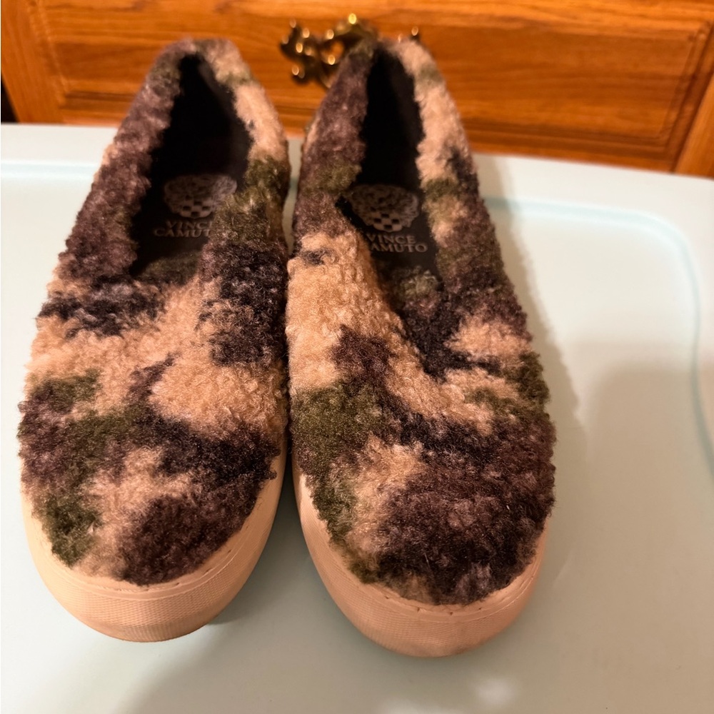Vince Camuto Multicolor Fuzzy Slip-Ons
